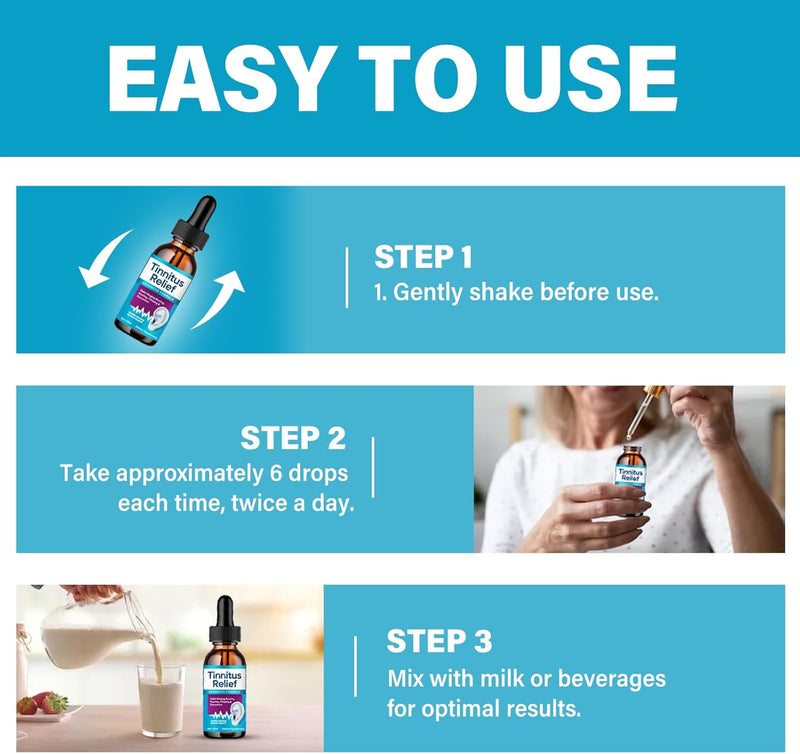 [Australia] - Tinnitus Relief for Ringing Ears - Best Herbal Tinnitus Treatment Drops, Fast-Acting Supplement to Reduce Ear Noise & Support Hearing Health for Men & Women, Organic Formula metal 