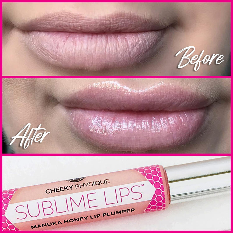 Sublime Lips Lip Plumper Gloss Clear - Lip Plumping Treatment with Manuka Honey, Hyaluronic Acid & Peptides - Natural Clinically Proven Ingredients Plump & Hydrate for Fuller Looking Lips