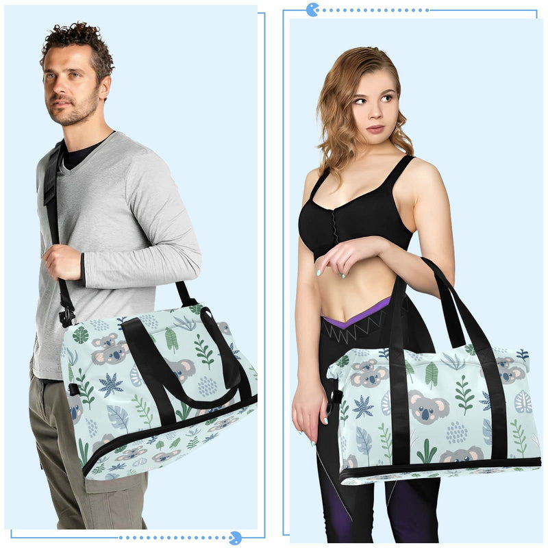 SUABO Travel Duffel Bag, Grey Koala Sports Tote Gym Bag for Travel, Shoulder Weekender Overnight Bag for Women Men One Size #15