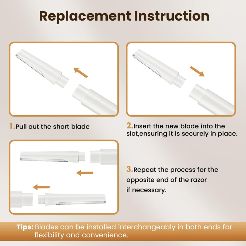 [Australia] - Dermaplaning Tool for Face Eyebrow Razor, Includes 2 Dual End Razors and 20 Blade Refills Exfoliating Face Razors for Women Facial Razor for Peach Fuzz and Eyebrow Starter Kit 