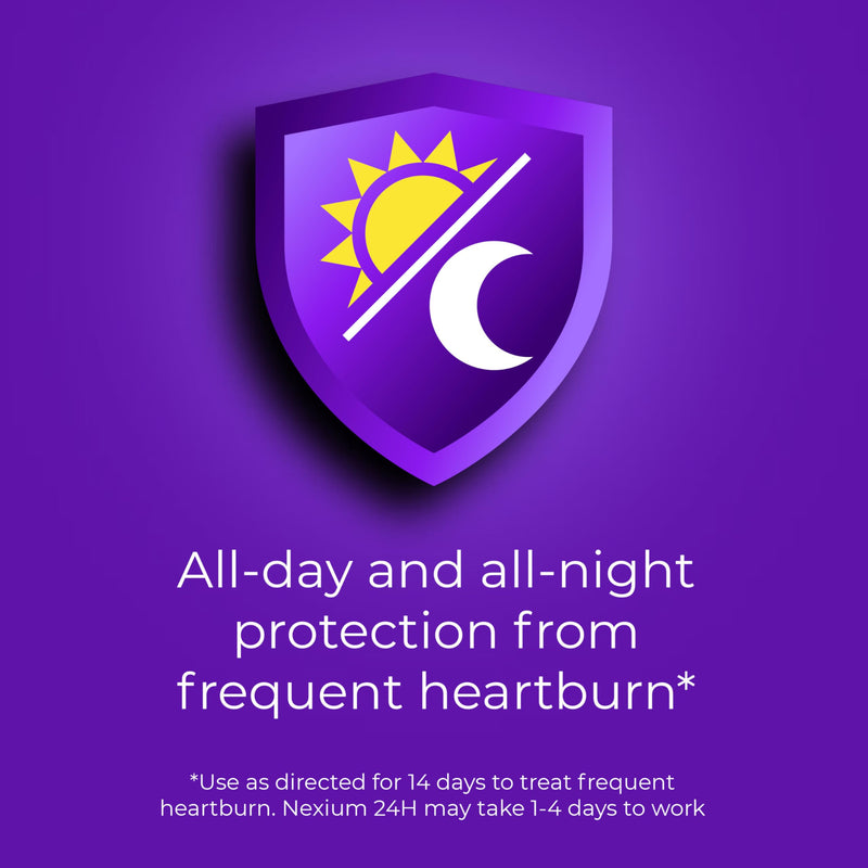 [Australia] - Nexium 24HR Acid Reducer Heartburn Relief Capsules for All-Day and All-Night Protection from Frequent Heartburn, Heartburn Medicine with Esomeprazole Magnesium - 42 Count 