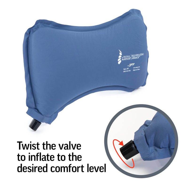 [Australia] - OPTP The Original McKenzie Self-Inflating AirBack Lumbar Support Low Back Support Pillow and Compact Travel Pillow - The Inflatable Lumbar Pillow Preferred by Physical Therapists Standard Packaging 