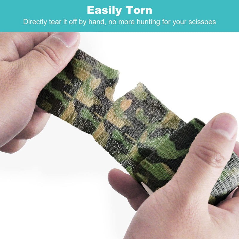 [Australia] - VideoPUP 18pcs Tattoo Grip Tape,Disposable Cohesive Tattoo Grip Cover Elastic Bandage Handle Grip Tube for Tattoo Machine Tattoo Grip Accessories,Wetland Camouflage 18pcs Wetland Camouflage 