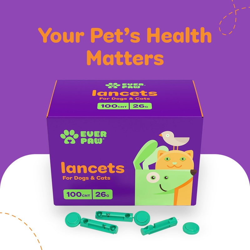 [Australia] - Pet Lancets for Diabetes Testing, Glucose Monitoring for Dog & Cat, Extended Needle Glucose Monitor Lancets, Thick 26-Gauge for Medium to Larger Breed Animals, 100 Count 26 Gauge 