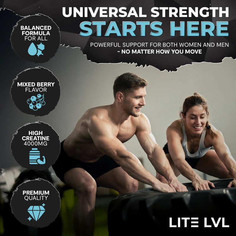 LITE LVL - 60 x Mixed Berry Flavoured Creatine Gummies 4000mg - Creatine Monohydrate Gummies