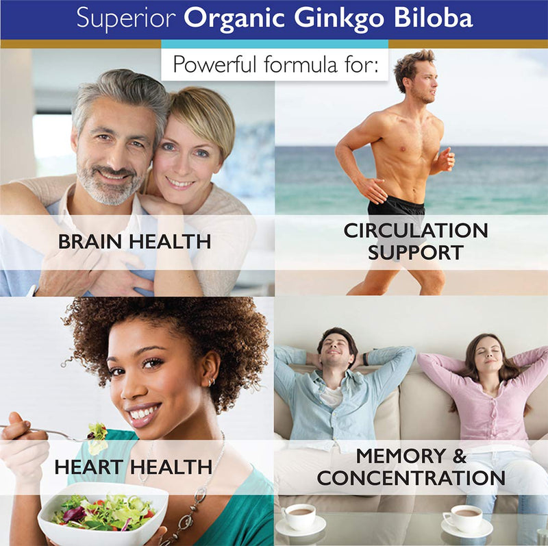 [Australia] - Superior Labs - Organic Ginkgo Biloba - 1200mg, 120 Vegetable Capsules - Added Black Pepper for Optimal Absorption - Supports Brain and Heart Health - Memory & Concentration - Circulation Support 