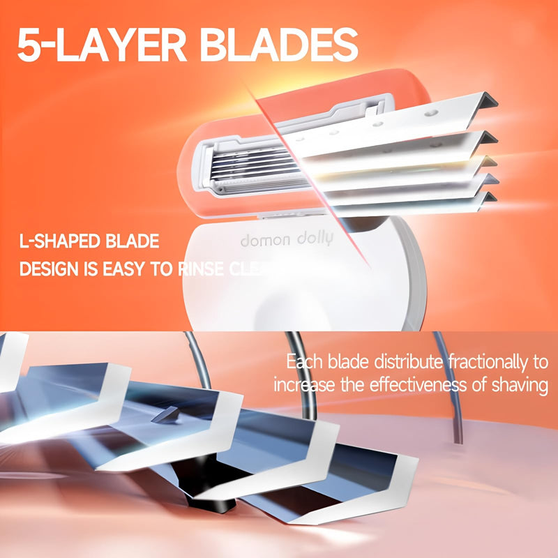 [Australia] - Women's 5-Blade Travel Razor with Case – Includes Handle + 5 Refills – Compact, Extra Smooth Shaving for On-The-Go – Travel Size Toiletries Essential 