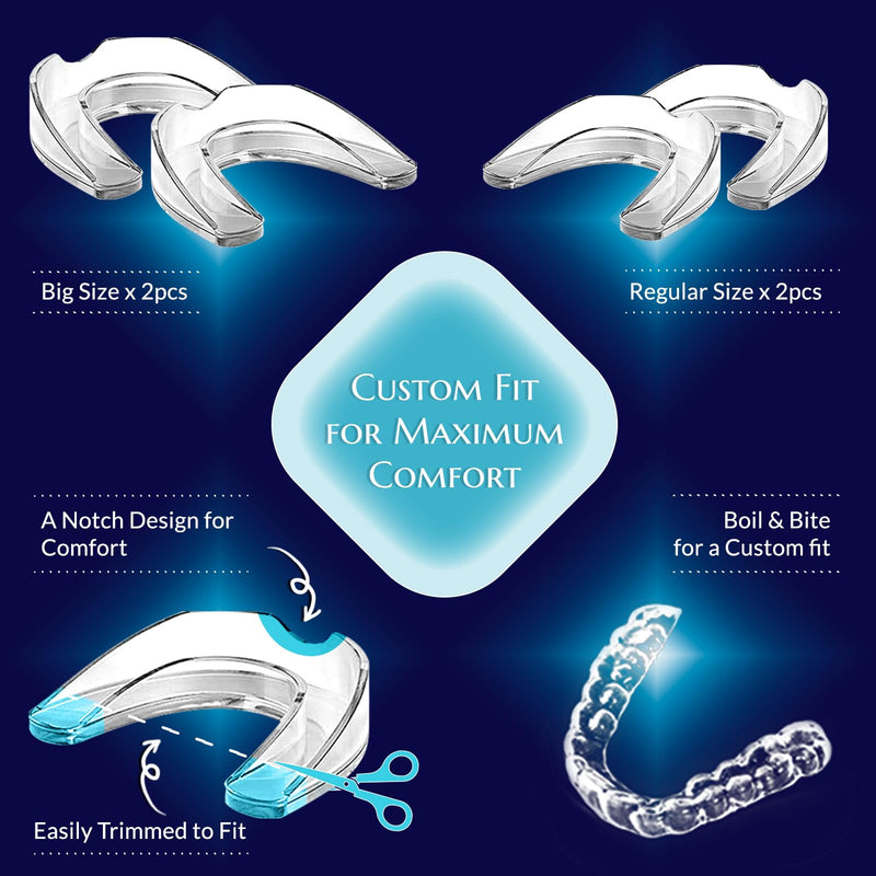 [Australia] - Anti Grinding Guard, Mouth Guard for Grinding Teeth at Night, Mouth Guard for Clenching Teeth at Night, Night Guards for Teeth Grinding with 12 Cleaning Tablets 