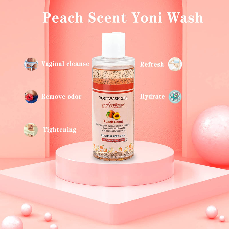 [Australia] - Natural Feminine Wash Yoni Oil Set, Vaginal Wash with Cleaning Factor, Yoni Wash for Women pH Balance,1 fl.oz Peach Feminine Oil & 6.7 fl.oz Intimate Wash 