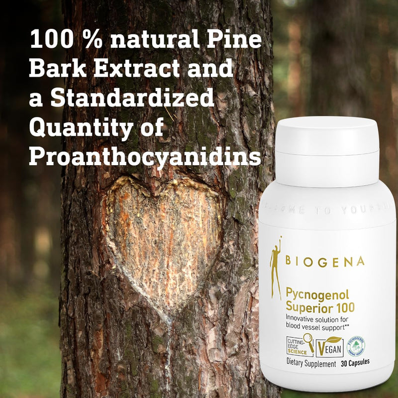 [Australia] - Biogena Pycnogenol 100 mg Gold with Premium Patented French Maritime Pine Bark Extract (Pinus Pinaster) to Support Blood Circulation 