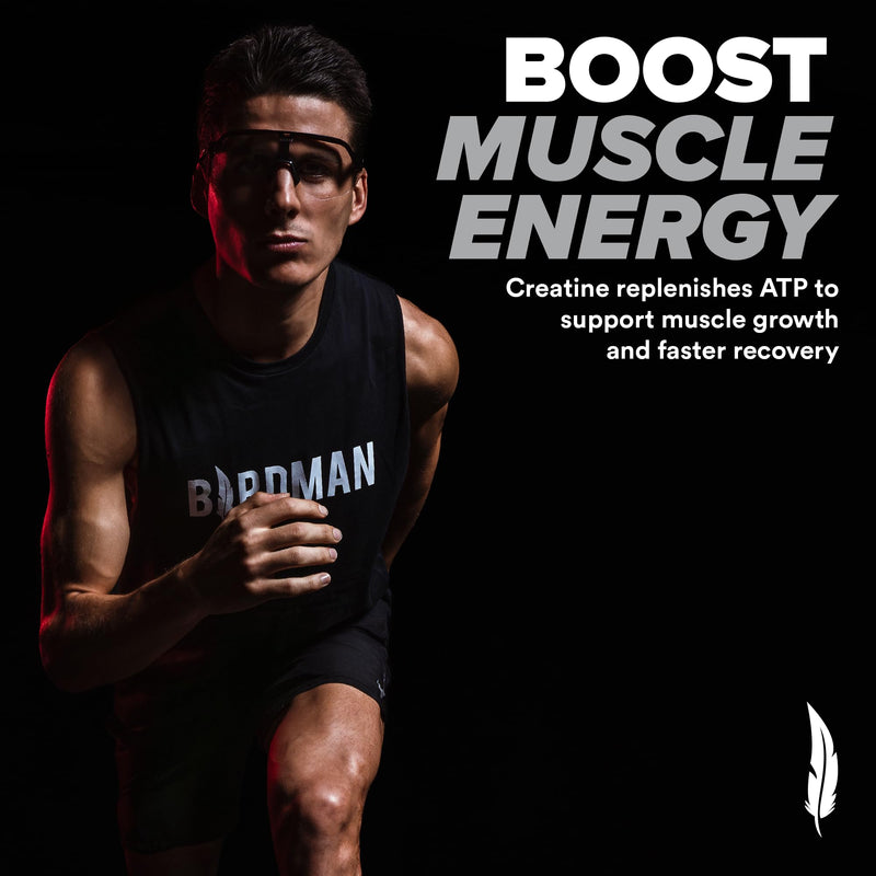 [Australia] - BIRDMAN Micronized Creatine Monohydrate Powder, Muscle Recovery, Caffeine free, Creatine Pre workout, Vegan, Post workout, Gluten free, Sugar free | 80 Servings (5 grams each) | 0.8lb 400g 