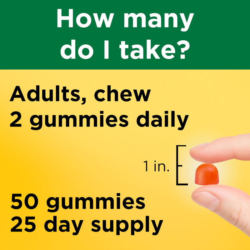 Nature Made Vitamin D3 K2 Gummies, 50 Gummy Vitamins | Vitamin D 5000 IU per Serving for Immune, Bone, Teeth and Muscle Health Support, Peach Flavor, 25 Day Supply 50 Count (Pack of 1)