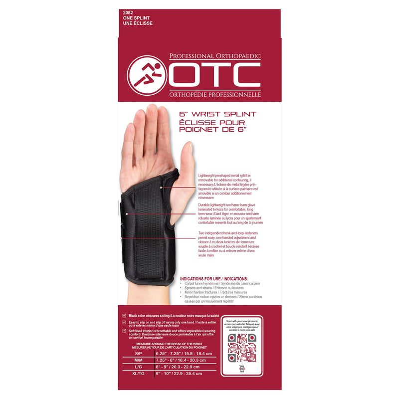 OTC Wrist Splint, Petite or Youth Size Support Brace, X-Small, 6 Inch (Left Hand)