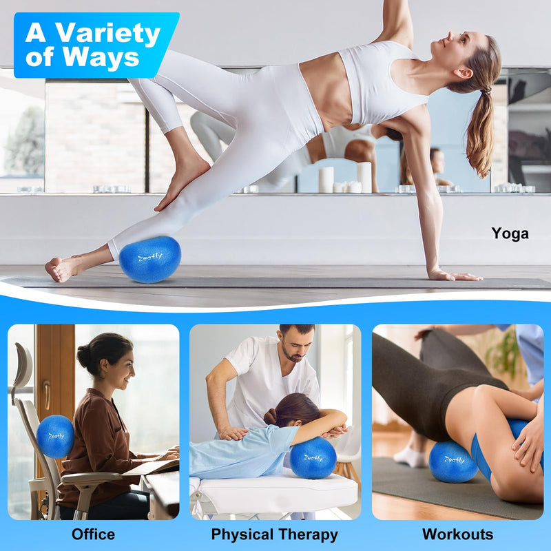 [Australia] - 9 Inch Mini Exercise Ball for Pilates, Yoga, and Core Training, Small Exercise Ball with Pump, Guide for Physical Therapy, Balance, Stability, and Stretching, Ideal for Home land Office Fitness blue 