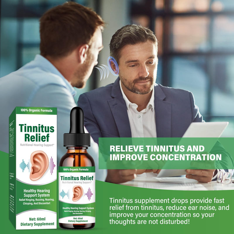 Tinnitus Relief for Ringing Ears, Natural Ingredients Ear Tinnitus Relief, 60ml