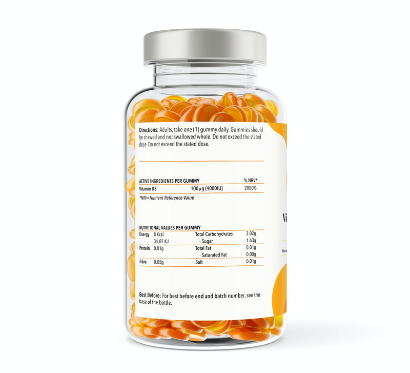 Troo Health Care Vitamin D3 4000iu - 150 Natural Orange Flavour Chewable Gummies - Five Months Supply - Non GMO Tasty Gummy Supplement to Support Immune Function and Help Maintain Bones and Teeth 150 count (Pack of 1)