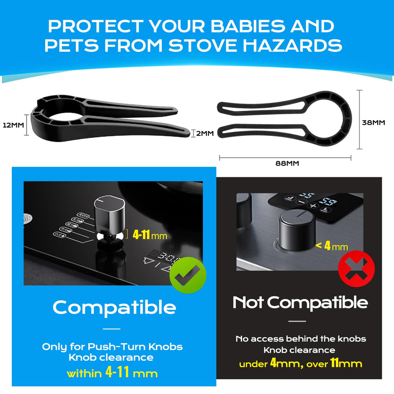 [Australia] - Stove Knob Safety Covers for Child, Gas Stove Knob Locks (5 Pack) clip 