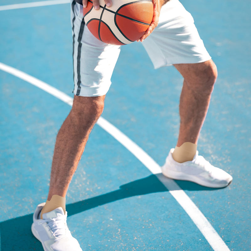 16 Count Kinesiology Tape for Ankle Precut Ankle Tape Athletic for Pain Relief, Waterproof & Elastic, Breathable Tape for Pain Support and Muscle Sports (Beige) Beige