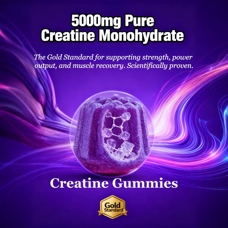 BCAA Gummies with Creatine 6300mg - High Strength EAA Essential Amino Acids - 180 Counts, 2 Month Supply - Pre Workout Energy, Muscle Strength - L-Taurine & B12 - Vegan Chewable Gummies 60 Servings