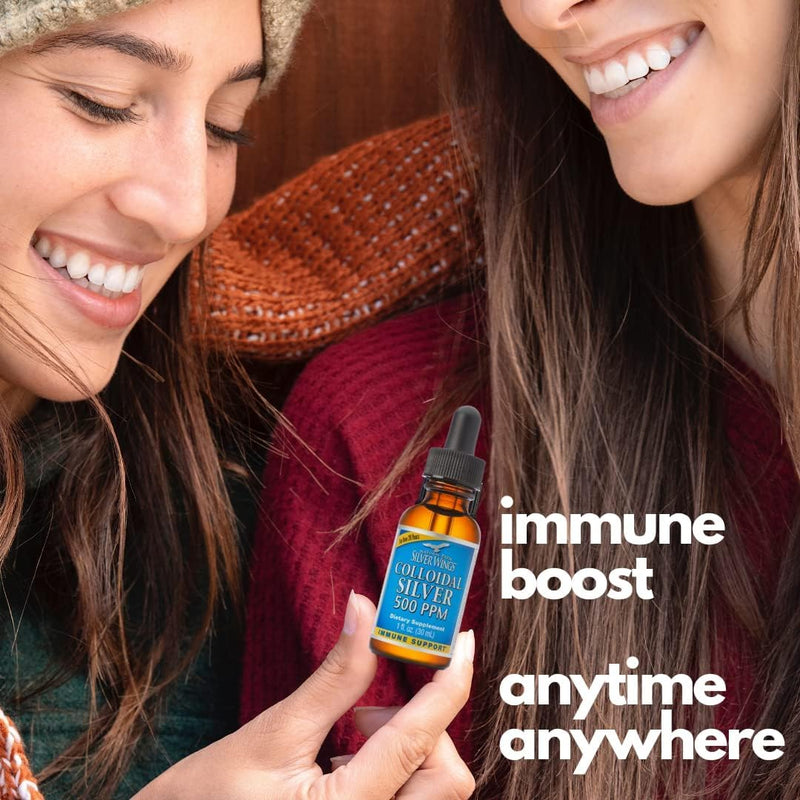 [Australia] - Natural Path Silver Wings - Colloidal Silver 500 ppm - Pure Mineral Supplement - Immune Support for Your Family - Powerful Healing Without a Bad Taste (4fl oz/120ml) 
