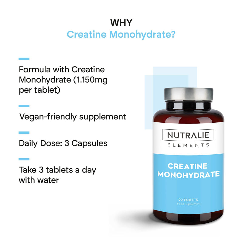 Creatine Monohydrate Tablets 6000mg - Men and Women - Sports Supplement CreatineMonohydrate - 90 Tablets Creatine Monohydrate Nutralie