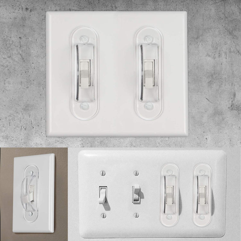 [Australia] - Wall Switch Guards Plate Covers Child Safety Security Home Decor (2 Pack), Clear - Keeps Light Switch ON Or Off Prevent Accidental Device Turn On or Off… 2 Piece 