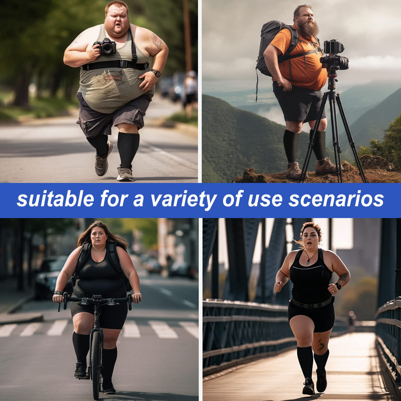 [Australia] - Plus Size Compression Socks: Wide Calf Compression Stockings for Men Women - Up to 7X Large 20-30 mmHg Compression Hose for Pregnancy Travel Running Nurses XX-Large Black 