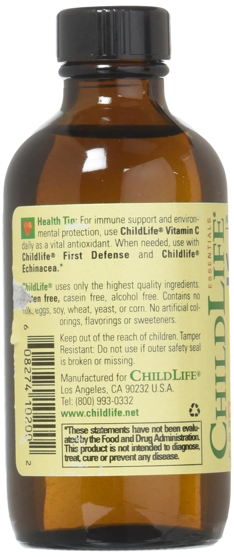 [Australia] - CHILDLIFE ESSENTIALS Liquid Vitamin C - Pure Vitamin C Liquid Supplement for Kids, Toddlers, & Babies, Immune System Support, Natural Orange Flavor, 4 Fl Oz (Pack of 1) 4 Fl Oz (Pack of 1) 