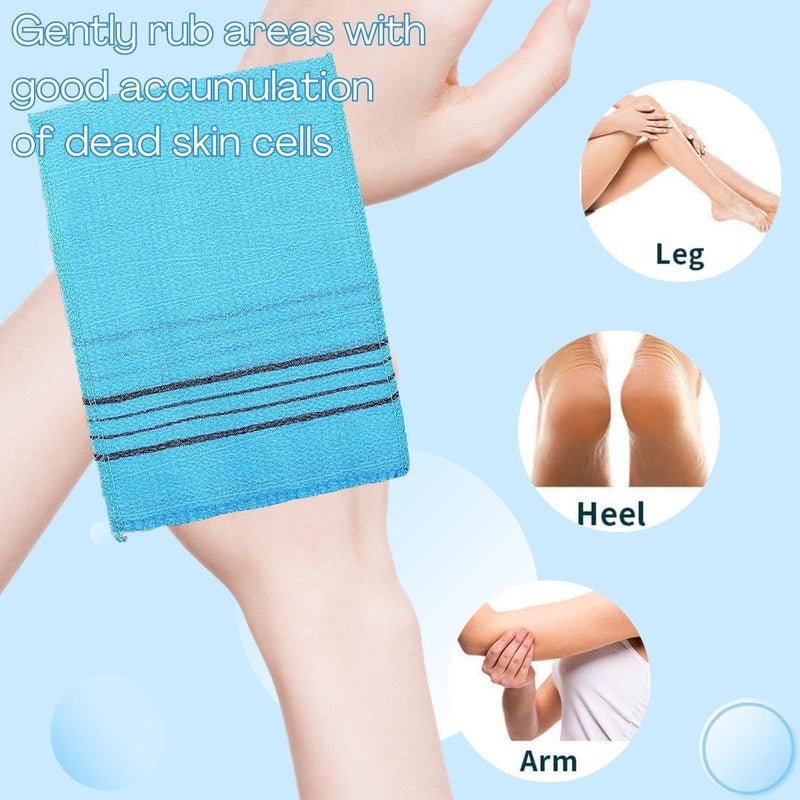 [Australia] - Ikosora 12 Pieces Korean Exfoliating Exfoliating Washcloths Colorful Korean Exfoliating Cloths (Yellow, Green, Blue, Pink) 