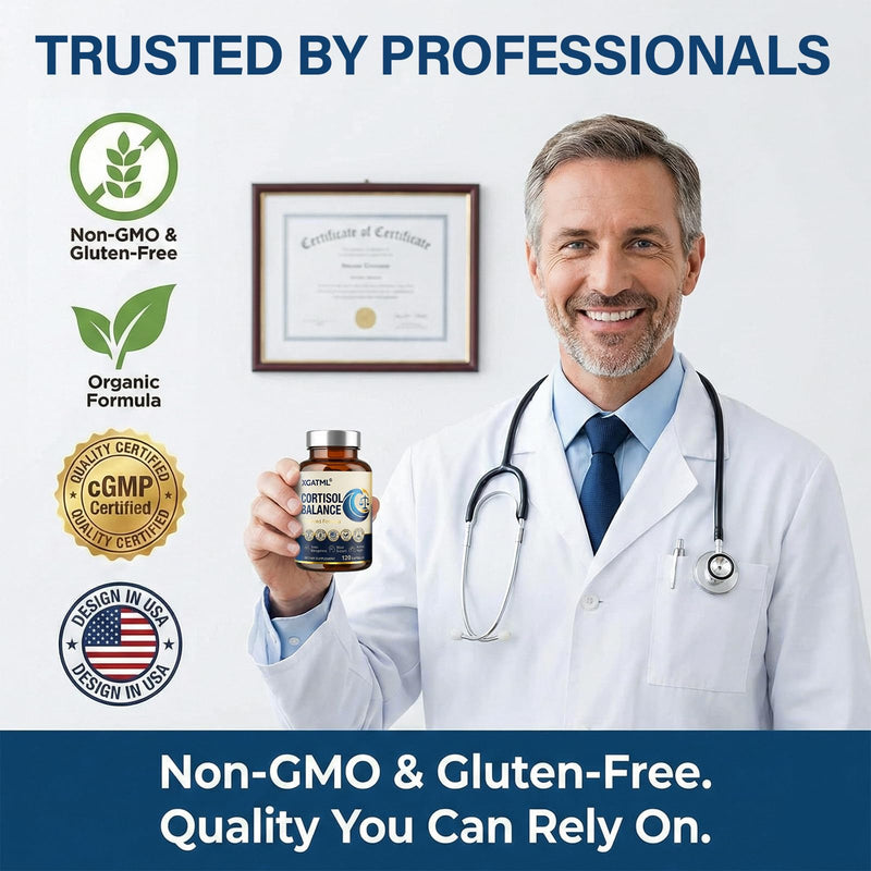 Cortisol Supplements for Women & Men, High Strength Formula | with Magnesium Glycinate and L-Theanine, Advanced Stress Management and Calm Energy Formula for Mood Balance
