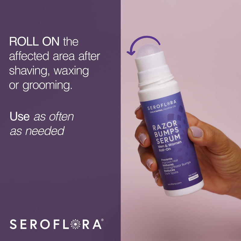 [Australia] - Seroflora Razor Bumps Treatment for Women - Ingrown Hair Treatment - Razor Bump for Bikini Area - After Shave & Waxing - Roll-On-Face, Legs, Body (3.5floz) 