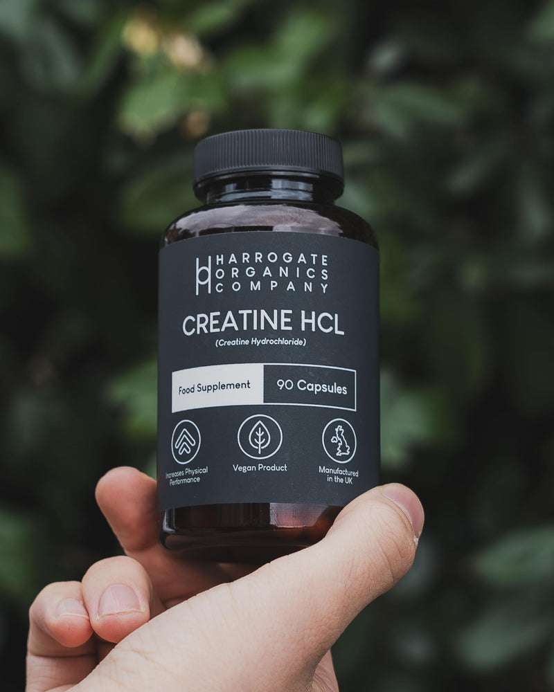 Harrogate Organics Creatine HCL Supplement 90 Capsules - 30-Day Supply - 750mg Pure Hydrochloride - for Muscle Energy, Endurance Boost & Cognitive Support