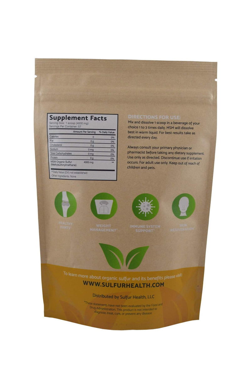 [Australia] - MSM Organic Sulfur - 99.9% Pure MSM Supplement - Lab-Tested & Certified (1 Pound) 1 Pound (Pack of 1) 