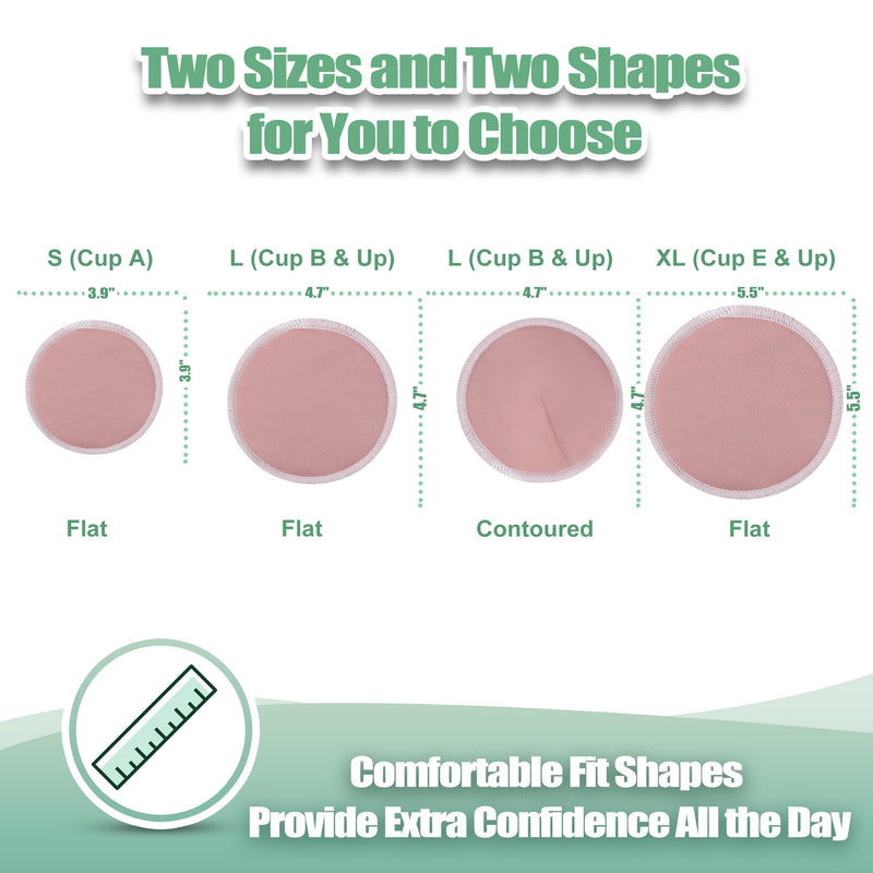 [Australia] - wegreeco Nursing Breast Pads (14 Pack) + Laundry Bag & Travel Storage Bag, 4.7 inch Option - Washable & Reusable Breastfeeding Nursing Pads (Mild, Large) Mild, Plain Shape 