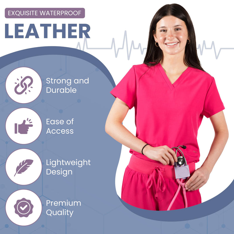 [Australia] - Stethoscope Holder Hip Clip with Cute & Hygienic Design | Nurse Accessories in Gift Box | Durable Adhesive Clip (Lavender) Lavender 