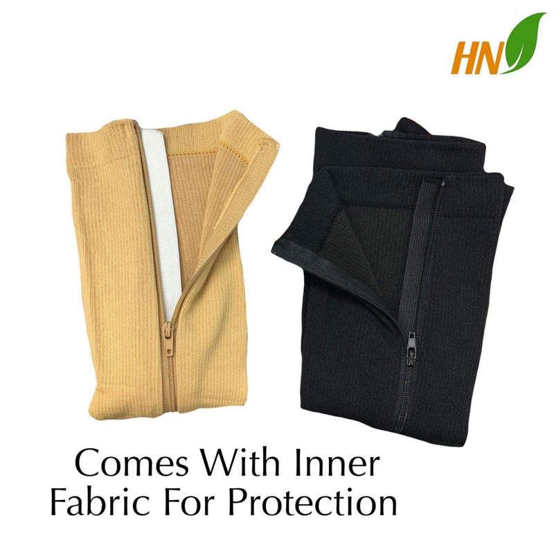 HealthyNees Footless 15-20 mmHg Zipper Compression Leg Calf Shin Sleeve 2 Pairs (Mix Combo, L/XL) Mix Combo