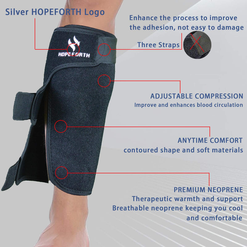 [Australia] - Calf Support Brace 2 Pack Adjustable Shin Splint Compression Calf Wrap XXX-Large Band-Black 