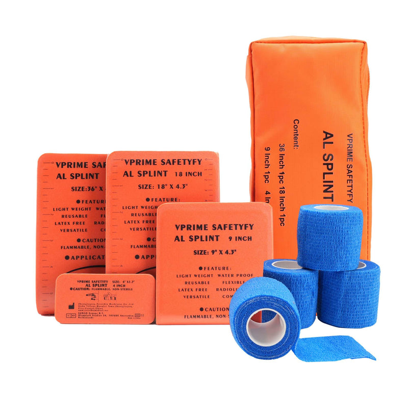 [Australia] - First Aid Splint 36" X 4.3" Orange -Waterproof First Aid Medical Tactical Field Splint For Bone Fracture Treatment (4, Splint Bundle) 