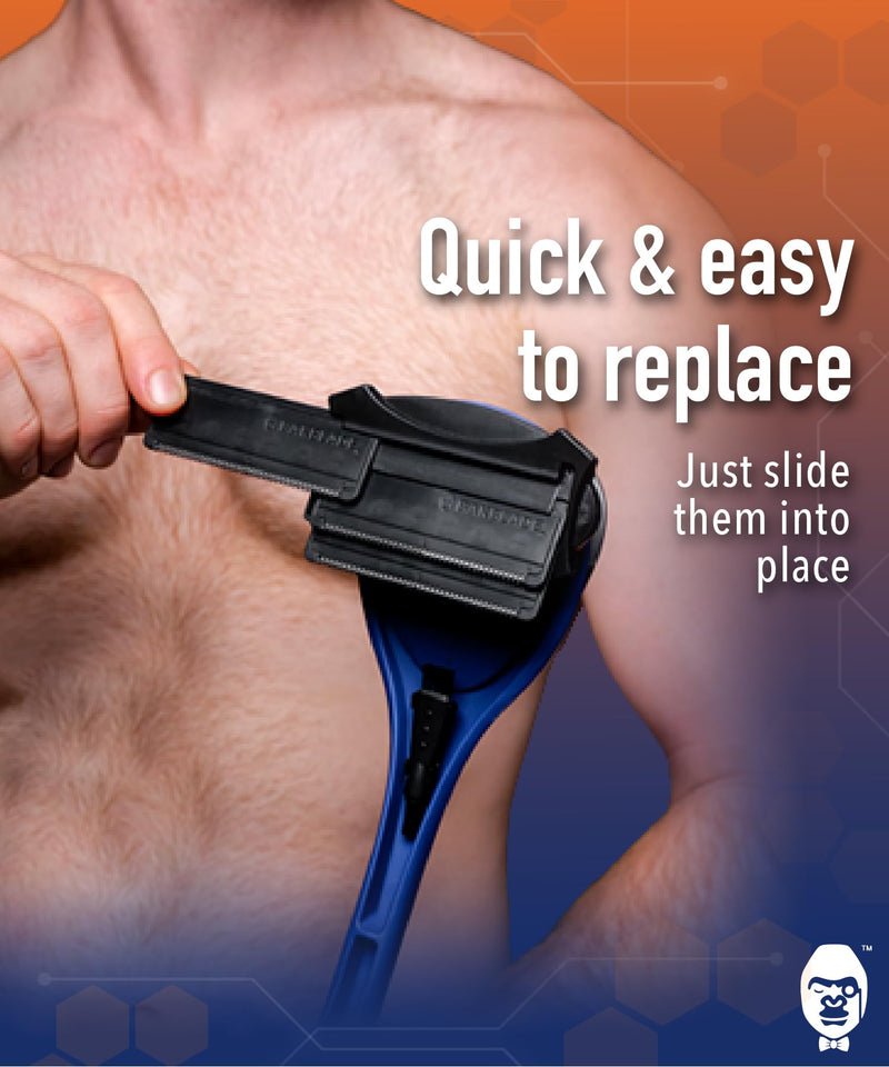 Bakblade 2.0 Back Hair Body Shaver Refill Cartridges 2.0, 2.0 Elite Shavers - Dryglide Technology (12 Razors Included) 12 Count (Pack of 1)