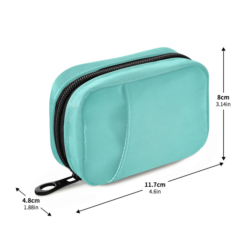 Travel Pill Case 7 Day Pill Organizer Turquoise Pill Case Portable Weekly Pill Box Bag Container Vitamin Supplement Holder with Zipper for Family Business Z-turquoise