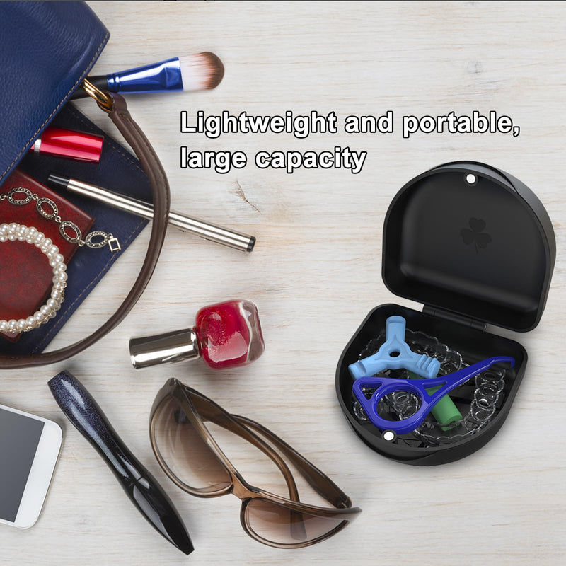 [Australia] - Retainer Case Denture Case: BVN Orthodontic Dental Case, Slim Braces Case, Mouth Guard Case, Denture Box, Teeth Aligner Case, Night Guard Case Container Storage Holder Black 