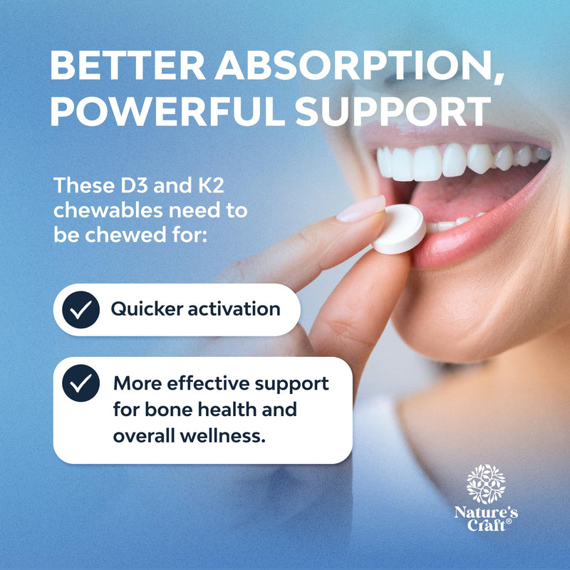 Vitamin D3 with K2 MK7 Supplement - Vitamin D3 2000 IU Tablets and K2 for Immune Support Bone Health Heart Health Joint Support Bone Strength and Mood Boost - VIT Immune System - 60 Count