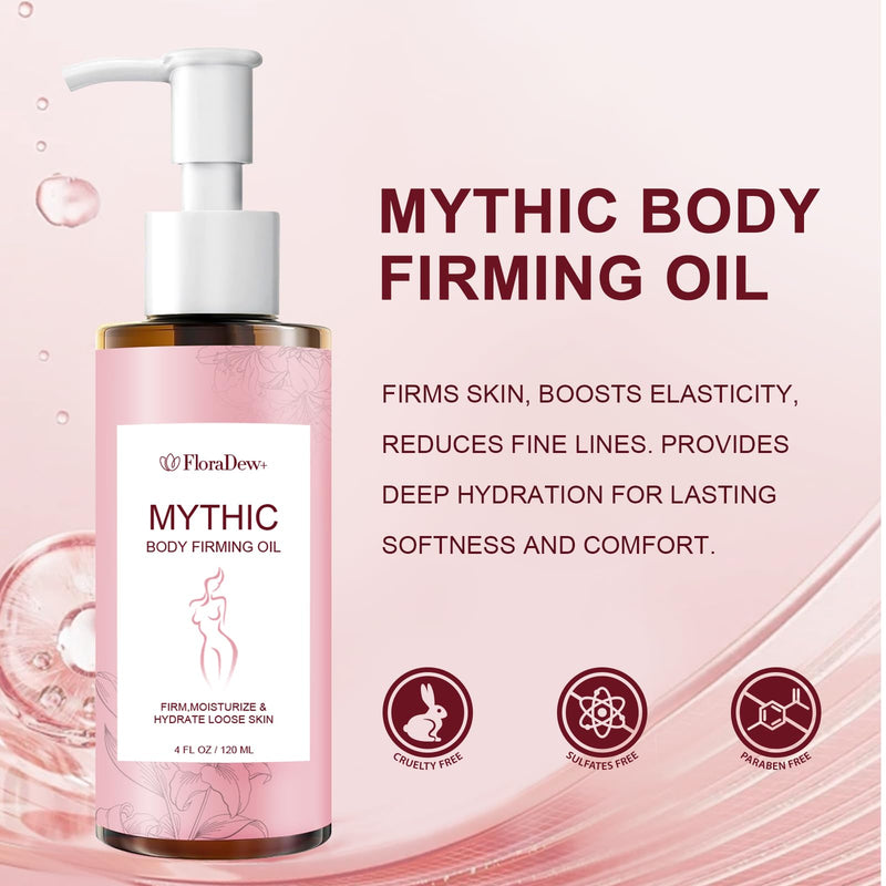 Mythic Body Firming Oil for Women, Unscented Body Oil, 4 FL OZ Moisturizing Skin Care Oil with Vitamin E, Lightweight Fast Absorbing for Dry Skin Daily Use 4 Fl Oz (Pack of 1)