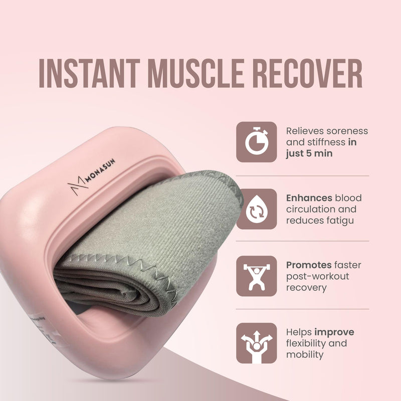 [Australia] - MONASUN Deep Tissue Massage Gun Portable – Mini Massage Gun with Hands-Free Strap – Handheld Massager for Athletes, Travel, Full-Body Pain Relief – 5 Speed Levels and Quiet Percussion 