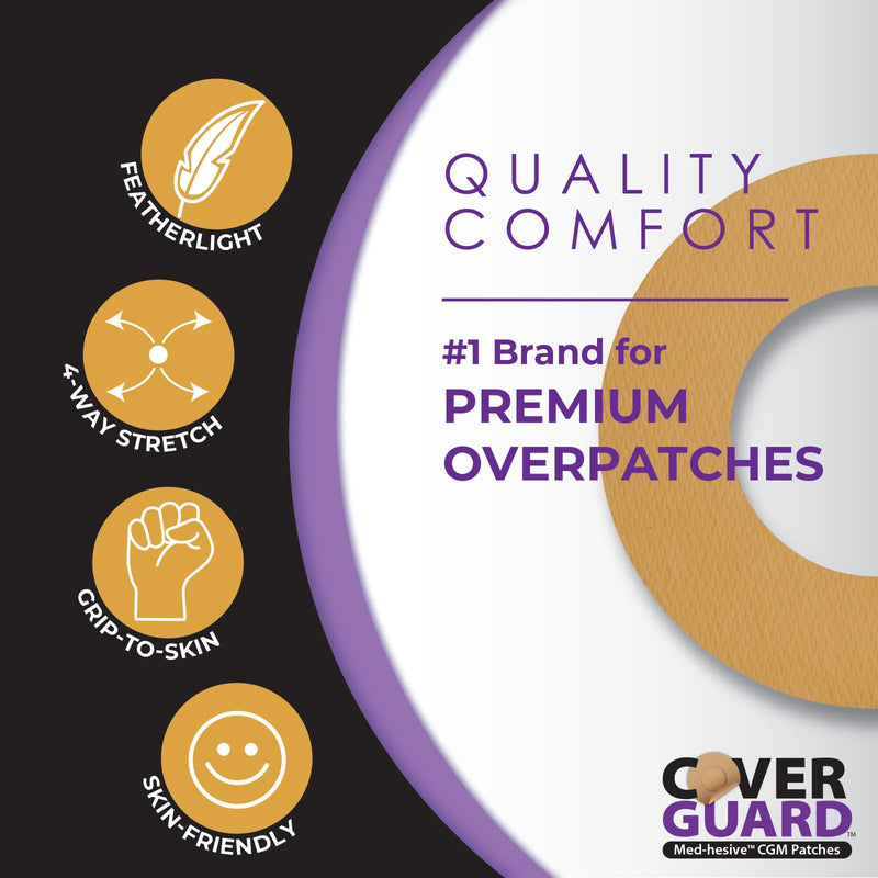 [Australia] - CGM Overpatch | Dexcom G7, Stelo | Tan Center-Cut Design| 25-Count | Waterproof Adhesive | Anti-Fray | Easy Application & Removal | Made in USA | Sensor Protection 