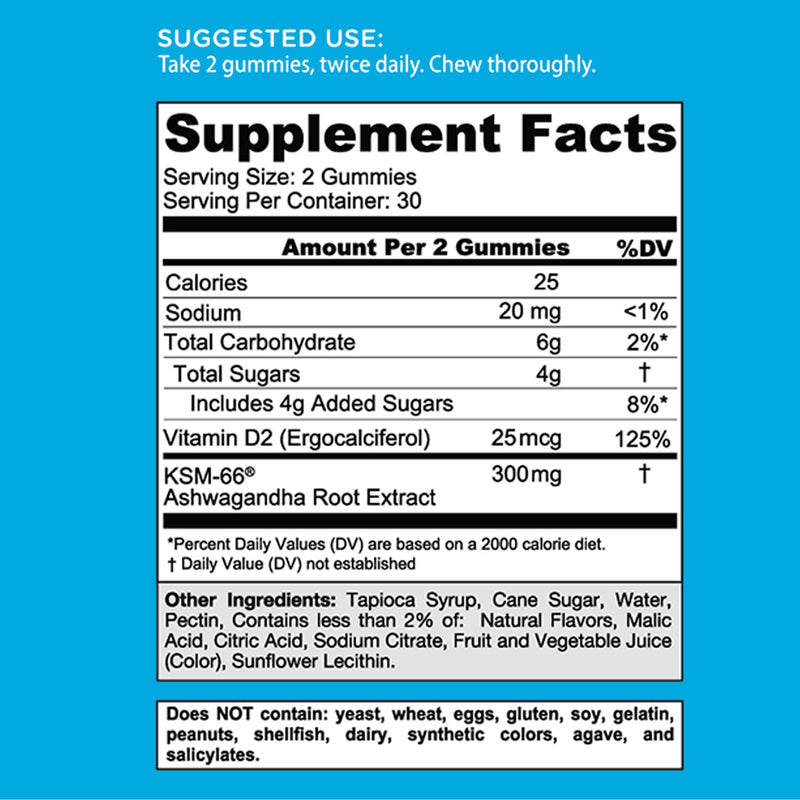 Goli Ashwagandha & Vitamin D Gummy 120 Count - Relax. Restore. Unwind. (Mixed Berry, KSM-66, Vegan, Plant Based, Non-GMO, Gluten-Free & Gelatin Free), Pack of 2 Mixed Berry
