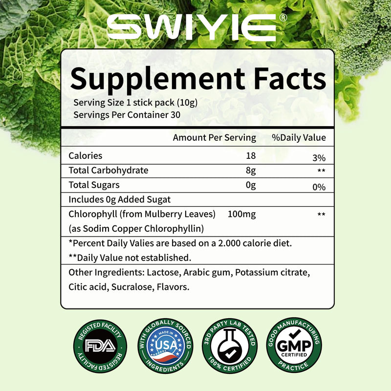 [Australia] - Chlorophyll Powder ‚Äì 100mg Liquid Clorofila for Drinking ‚Äì Natural Herbal Detox Supplement ‚Äì Supports Gut & Breath ‚Äì Chlorophyll Water Formula ‚Äì 10g x 30 Packets 