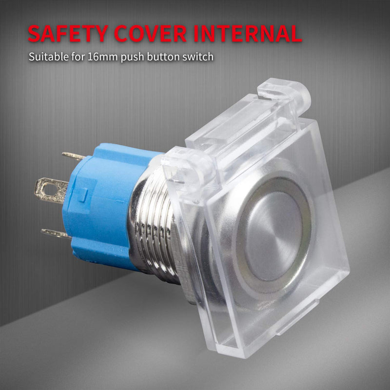 [Australia] - DaierTek 16mm Dustproof Safety Push Button Cap Cover Guard Plastic Protector Child Proof for 16mm Push Button Switch Computer Light Pad -2Pack 