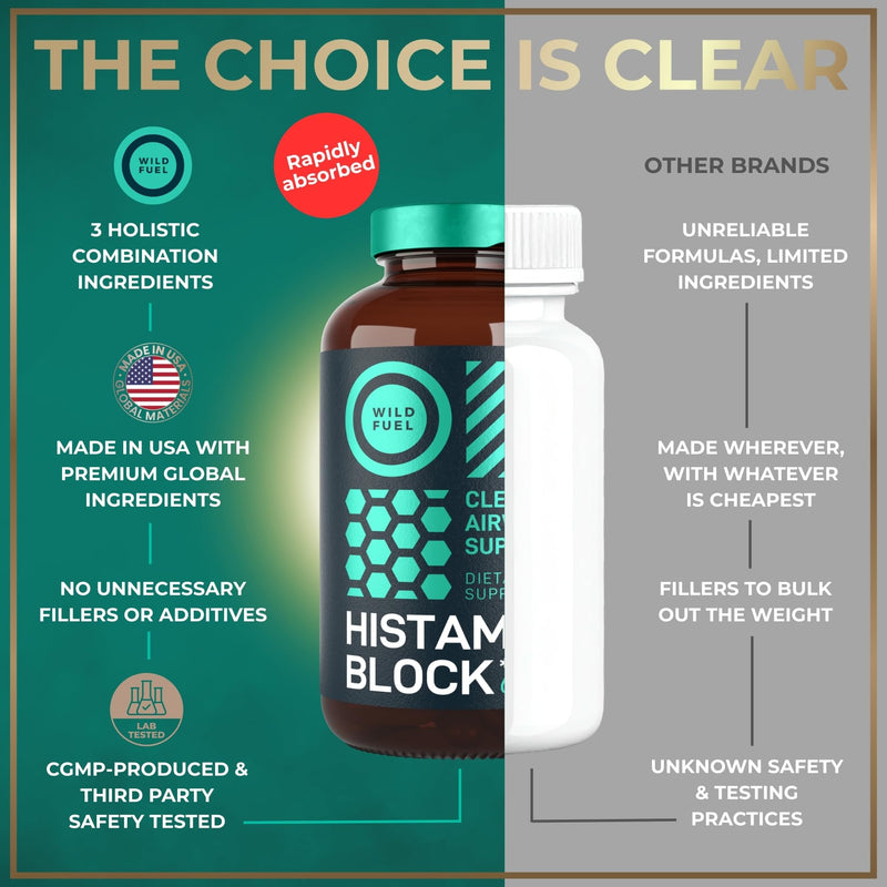 Histamine Block 10:1 Flavonoids Supplements - Seasonal Allergy Balance, Histamine Blocker - Quercetin, Stinging Nettle, Atermesia Natural Source Flavonoids - 60 Homeopathic Allergy Relief D-Hist Caps 60 Count (Pack of 1)