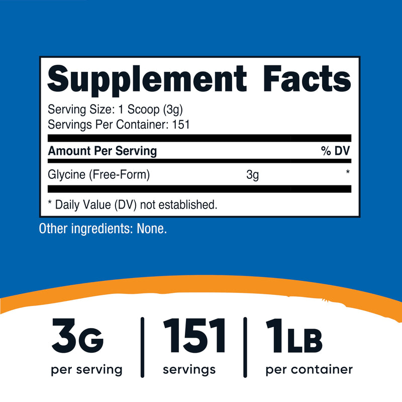 [Australia] - Nutricost Glycine Powder 1lb - Non-GMO, Gluten Free 